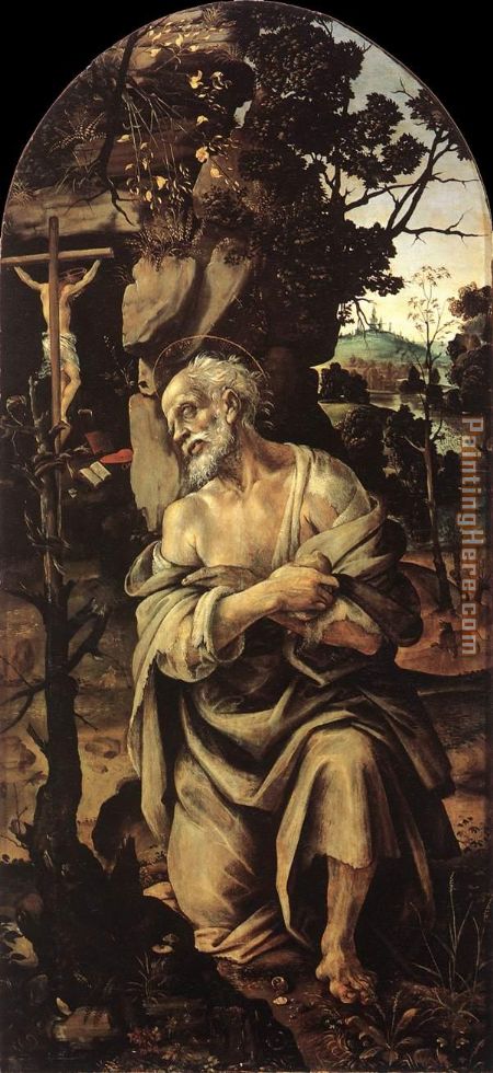 St Jerome painting - Filippino Lippi St Jerome art painting